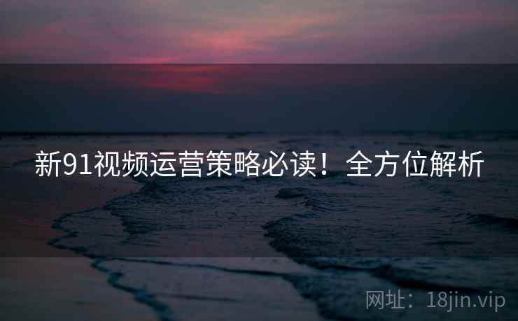 新91视频运营策略必读！全方位解析
